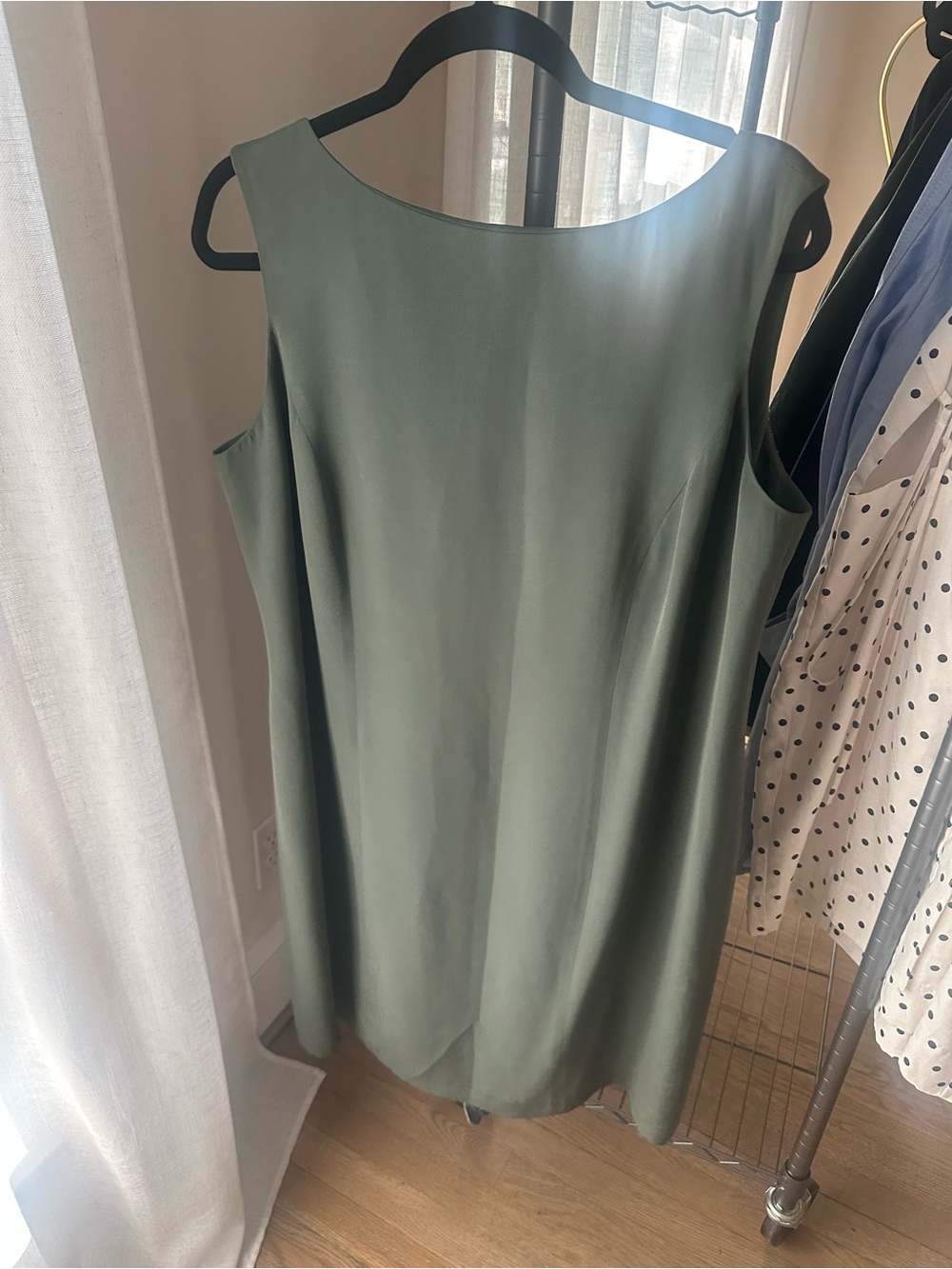 Vintage Silk Shift Dress Sage Green